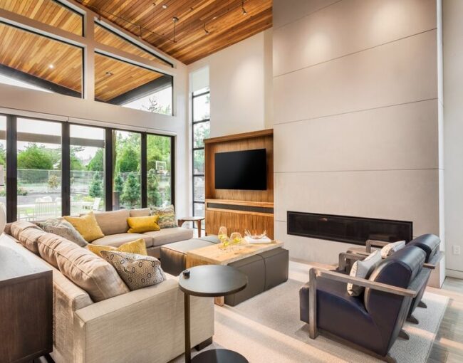 A living space featuring smart home automation solutions.